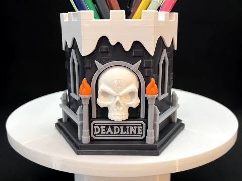 Castle of Deadline Gothic Pencil Holder Desk Organizer 3D print model 3D प्रिंट मॉडल