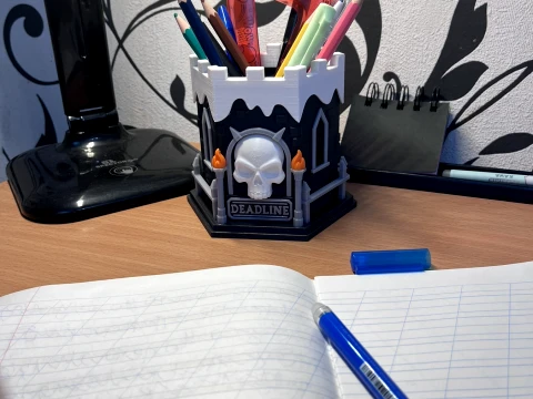 Castle of Deadline Gothic Pencil Holder Desk Organizer 3D print model 3D Print Model