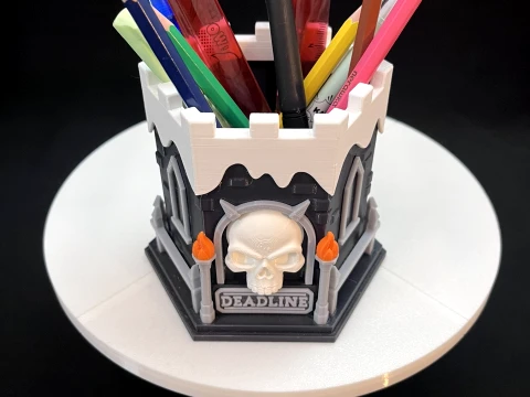 Castle of Deadline Gothic Pencil Holder Desk Organizer 3D print model 3D Print Model