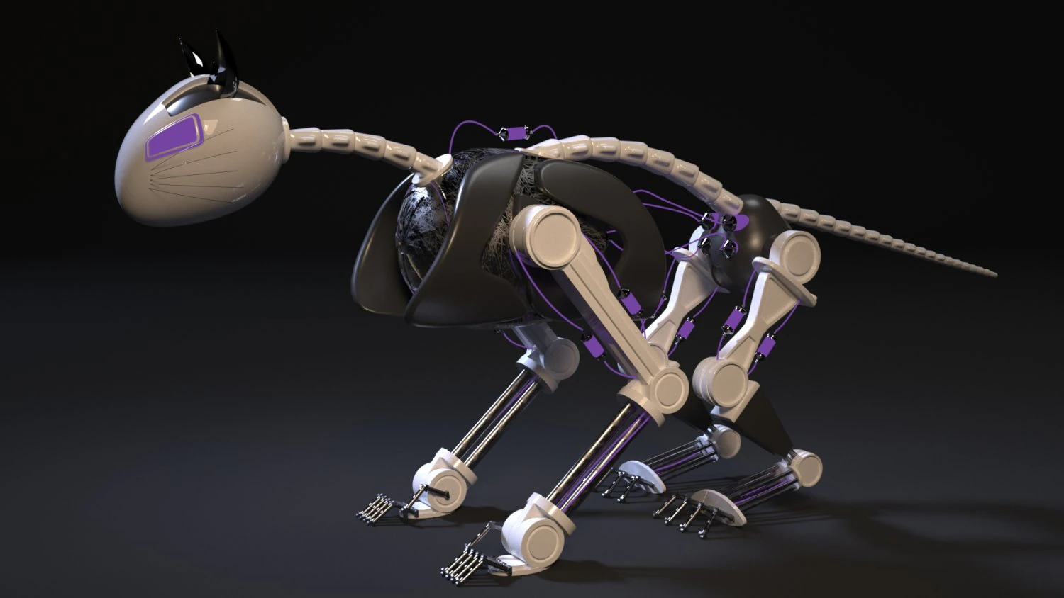 robot cat 3D Model .c4d .max .obj .3ds .fbx .stl .blend 