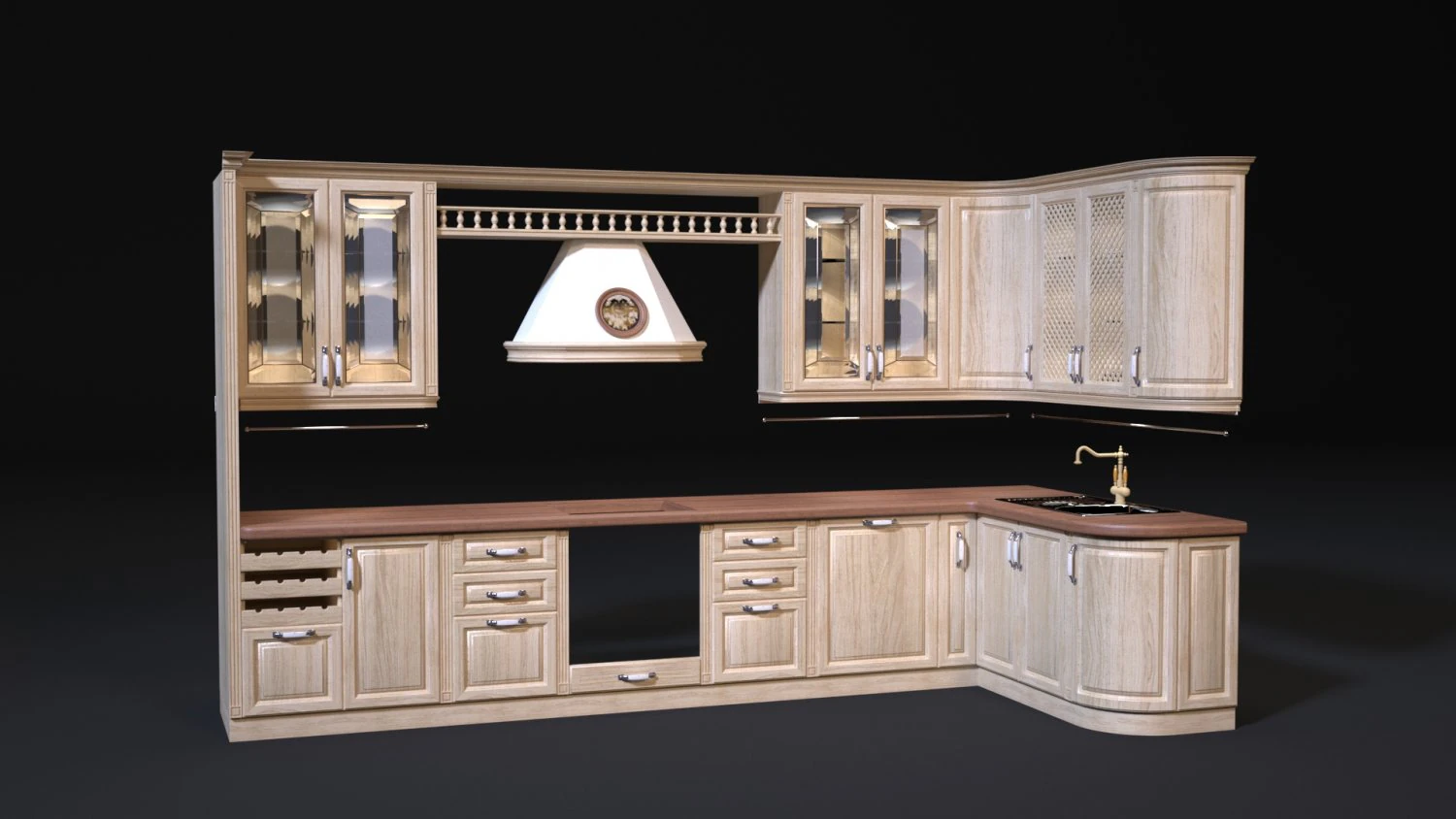 classic kitchen 3D Model .c4d .max .obj .3ds .fbx .stl .blend