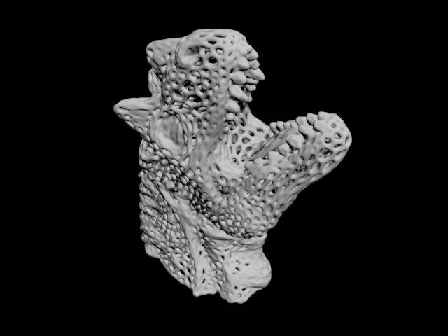 dragon head voronoy 3D Print Model .c4d .max .obj .3ds .fbx .stl .blend 