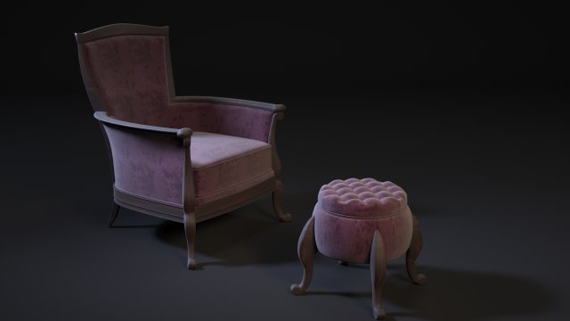 chair pouf Modello 3D .c4d .max .obj .3ds .fbx .stl .blend 