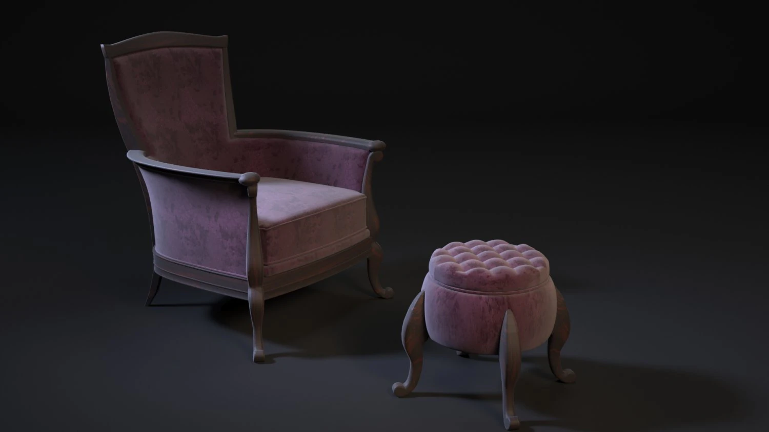 chair pouf 3D Model .c4d .max .obj .3ds .fbx .stl .blend 