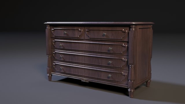 chest of drawers Model 3D .c4d .max .obj .3ds .fbx .stl .blend 