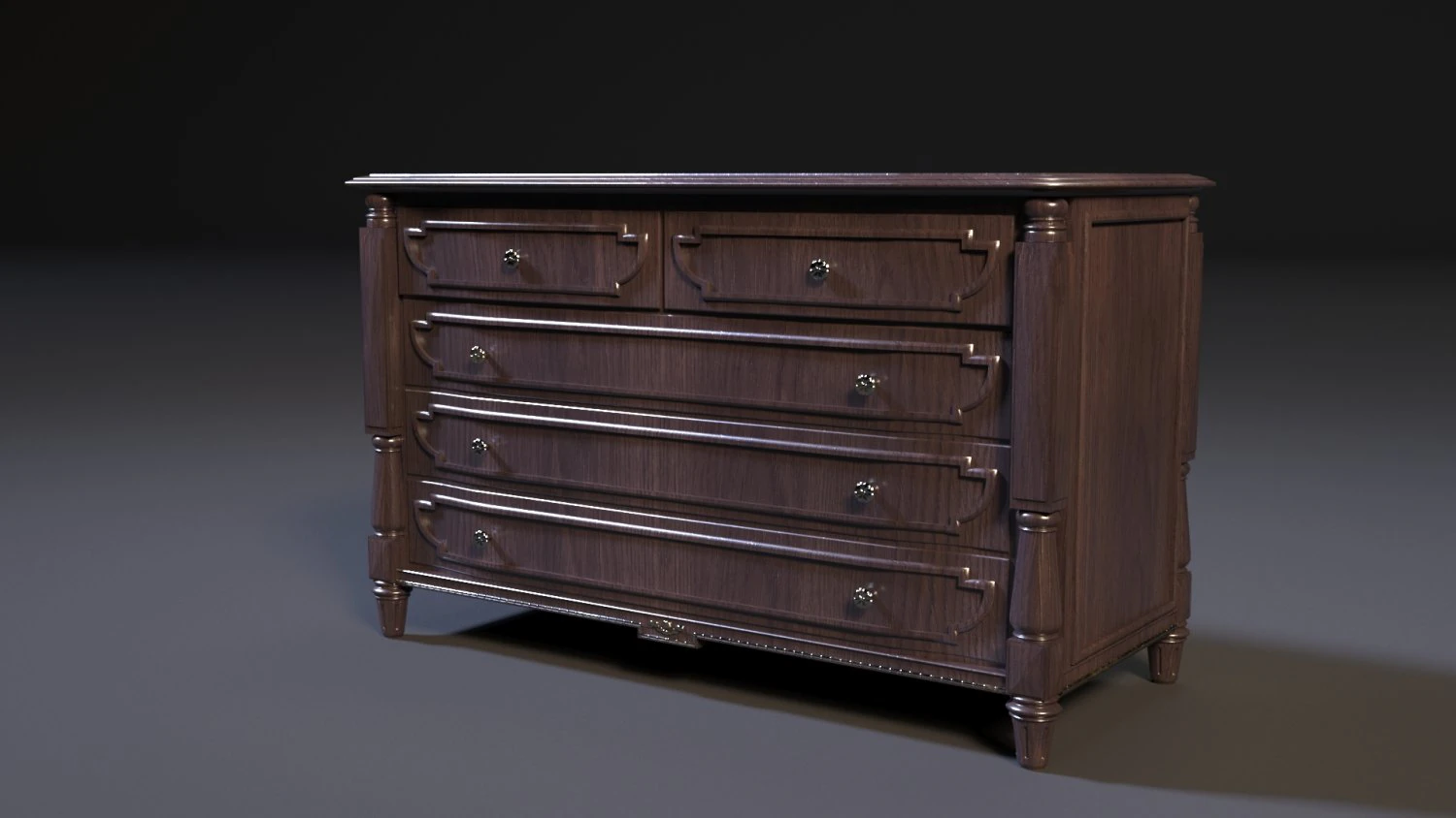 chest of drawers 3D Model .c4d .max .obj .3ds .fbx .stl .blend 