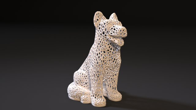 dog voronoi Modelo de Impressão 3D .c4d .max .obj .3ds .fbx .stl .blend 