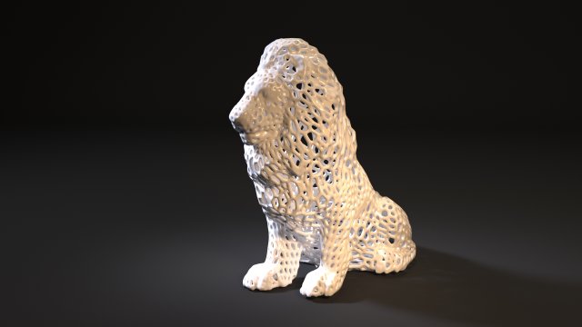 lion king voronoi 3D Baskı Modeli .c4d .max .obj .3ds .fbx .stl .blend 