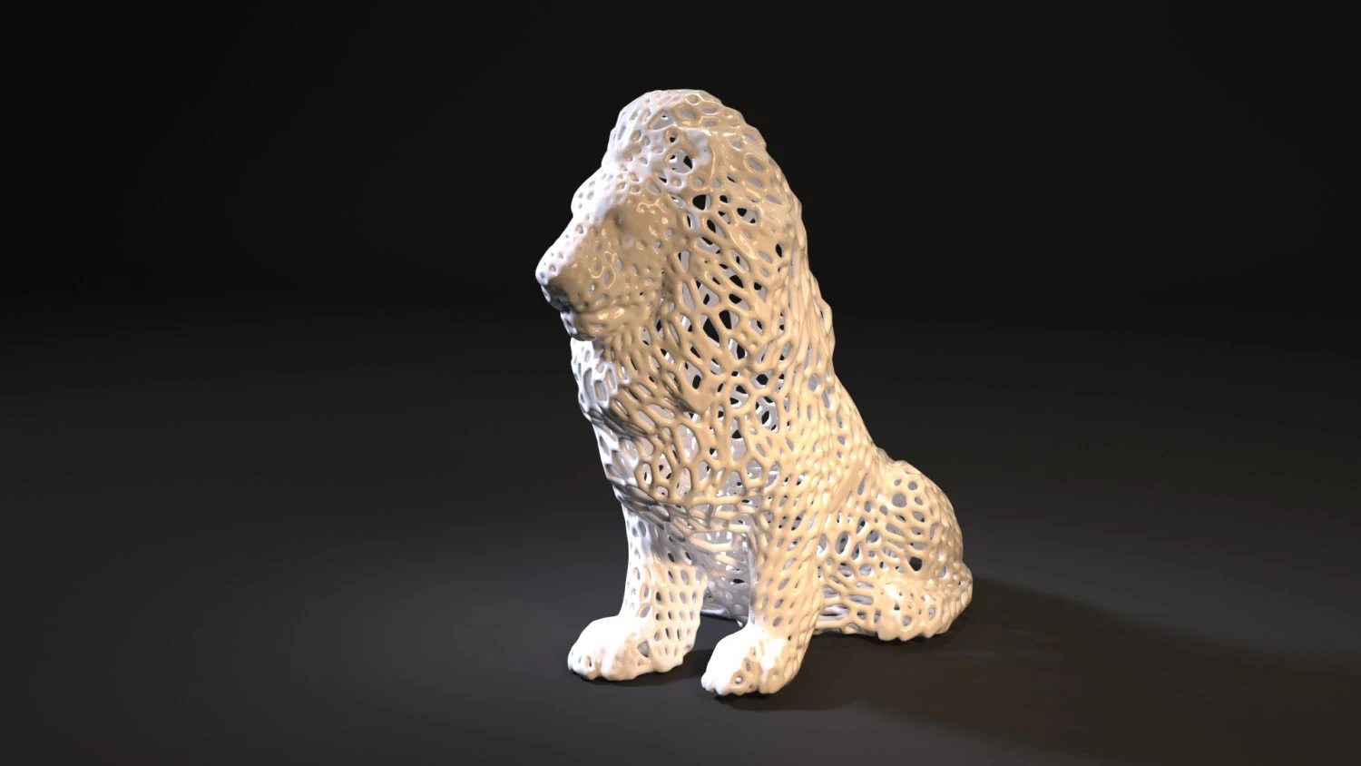 lion king voronoi 3D Print Model .c4d .max .obj .3ds .fbx .stl .blend 