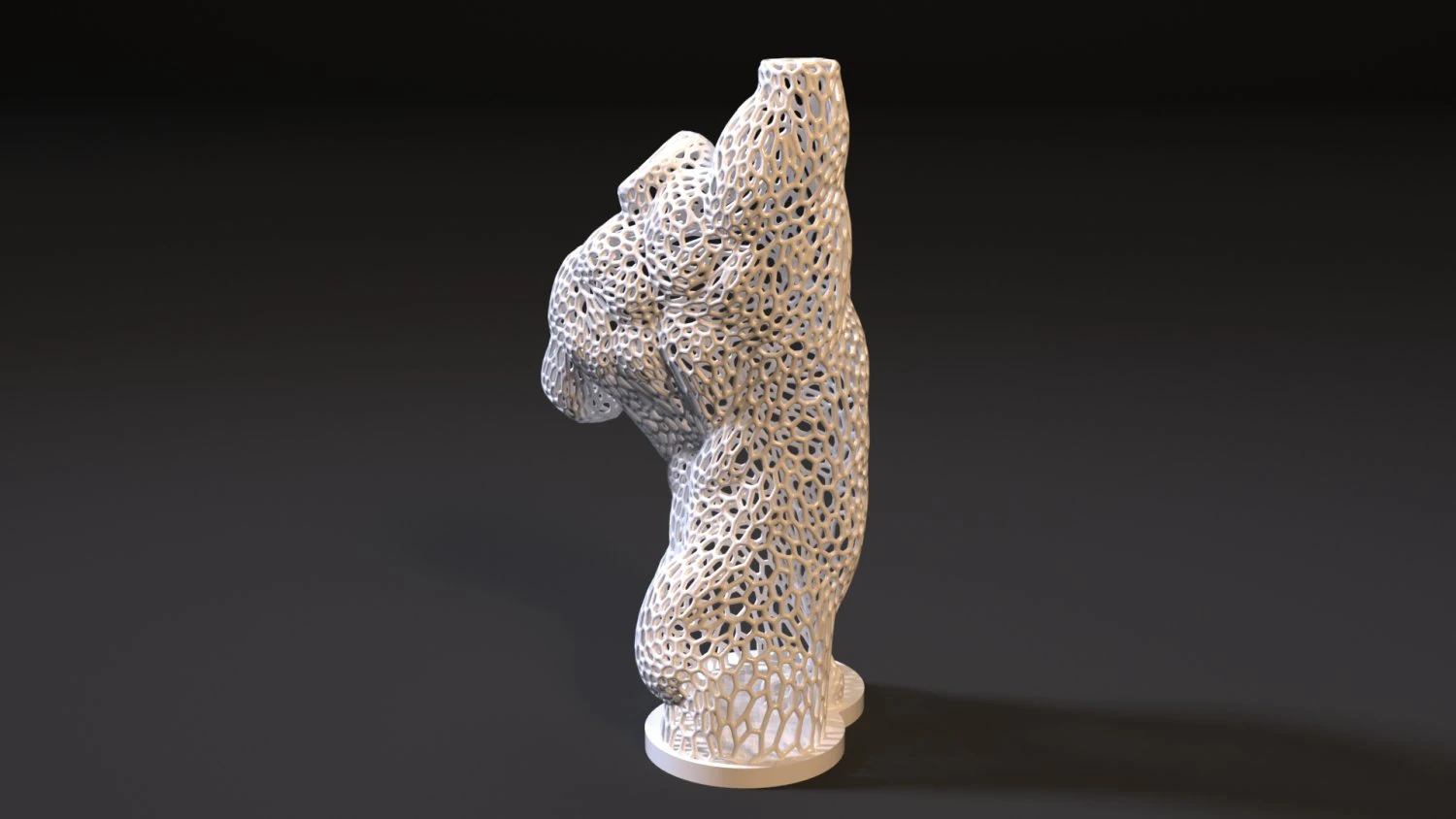 male torso voronoi 3D Print Model .c4d .max .obj .3ds .fbx .stl .blend 