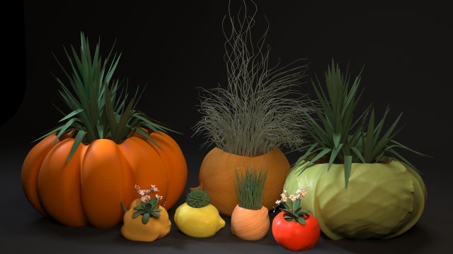 planter set 3D Принт Модель .c4d .max .obj .3ds .fbx .stl .blend 