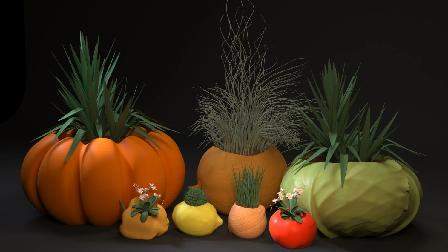 planter set 3D Print Model .c4d .max .obj .3ds .fbx .stl .blend 