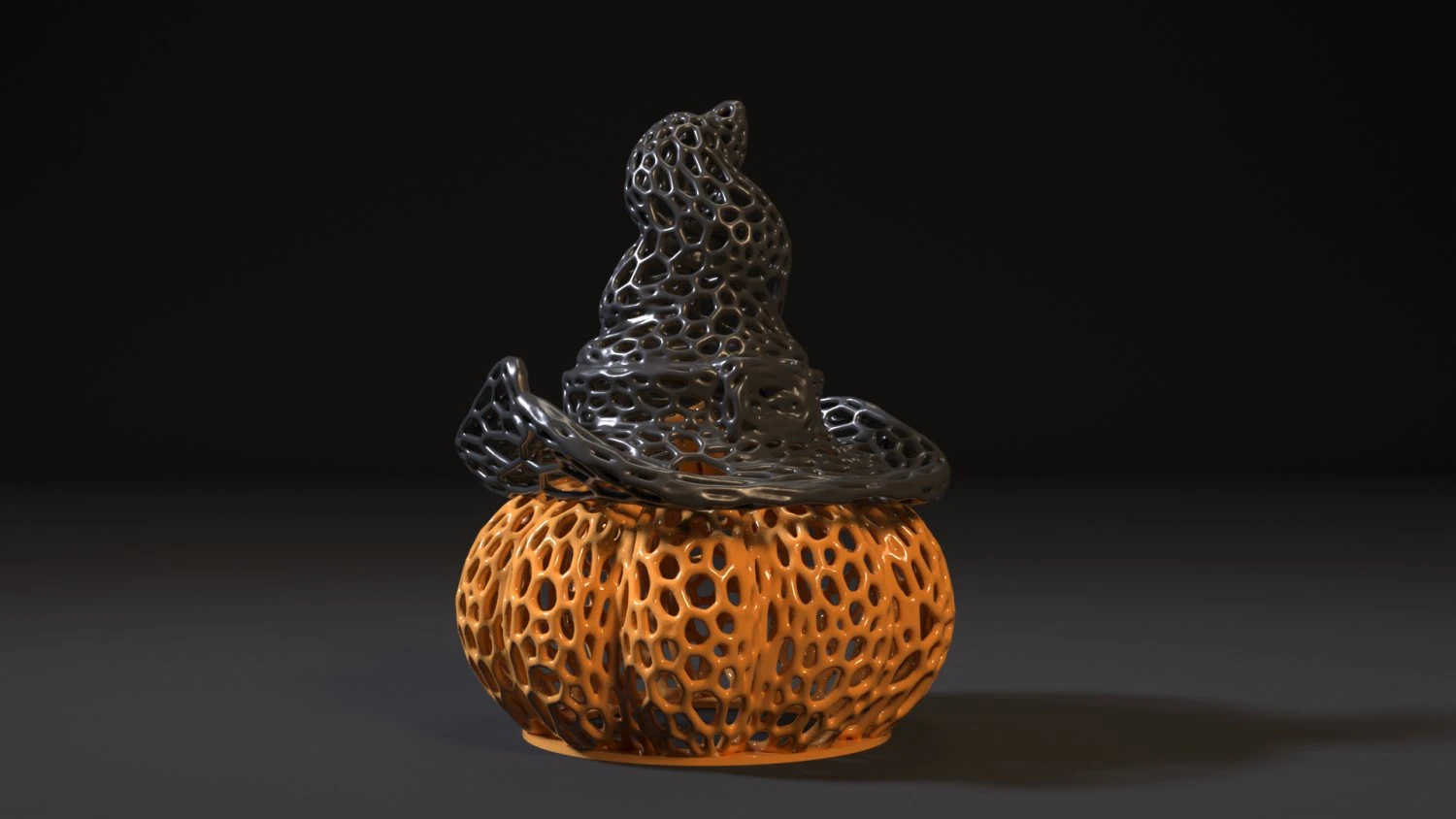 pumpkin in a hat 3D Print Model .c4d .max .obj .3ds .fbx .stl .blend 
