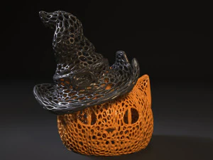 모자를 쓴 체셔 3D 프린트 모델