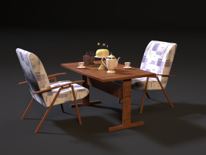 ussr table and chair 3D Model