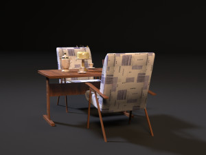 ussr table and chair 3D 模型