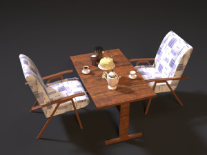 ussr table and chair 3D 模型