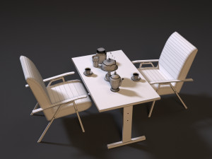 ussr table and chair 3D 模型