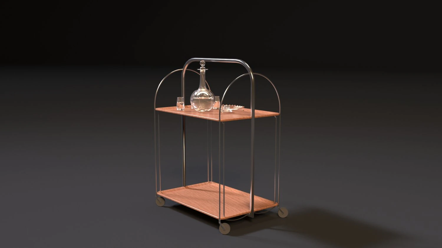 ussr food trolley 3D Model .c4d .max .obj .3ds .fbx .stl .blend 