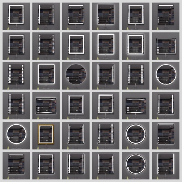 illuminated mirrors Model 3D .c4d .max .obj .3ds .fbx .stl .blend