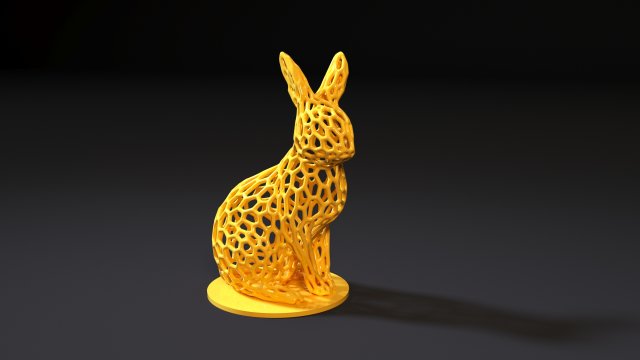 rabbit voronoi Model do druku 3D .c4d .max .obj .3ds .fbx .stl .blend 