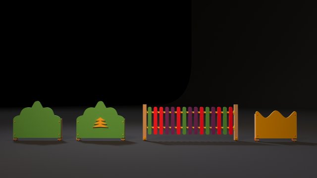 playground fencing 3D 모델 .c4d .max .obj .3ds .fbx .stl .blend 