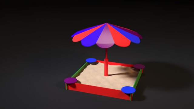 sandbox umbrella 3D Model .c4d .max .obj .3ds .fbx .stl .blend