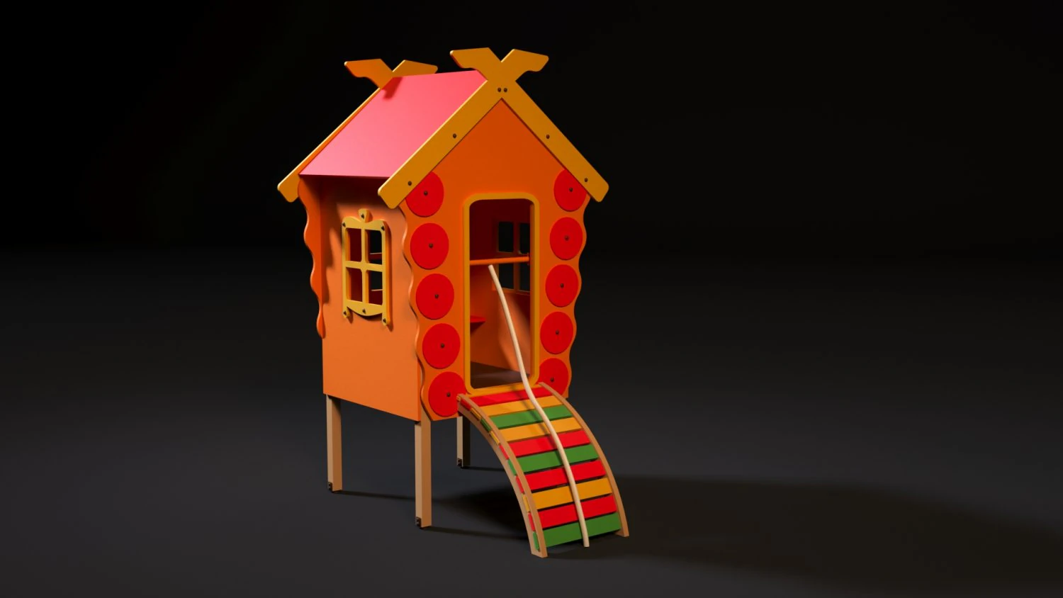 game house on legs 3D Model .c4d .max .obj .3ds .fbx .stl .blend 