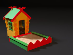 childrens playhouse with a sandbox 3D Model
