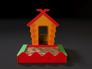 childrens playhouse with a sandbox Modelo 3D