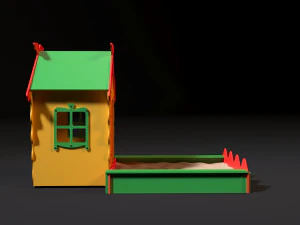 childrens playhouse with a sandbox 3D Model
