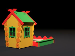 childrens playhouse with a sandbox 3D Model