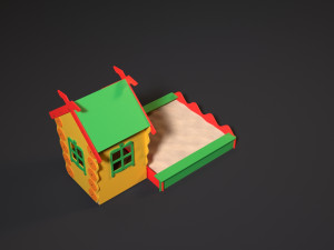 childrens playhouse with a sandbox Modelo 3D