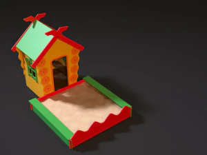 childrens playhouse with a sandbox 3D Model