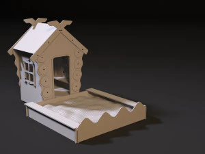 childrens playhouse with a sandbox 3D Model