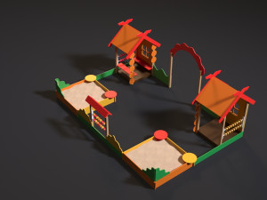 playground sand patio Modèle 3D