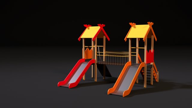 childrens game complex hills 3D Model .c4d .max .obj .3ds .fbx .stl .blend 