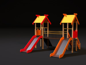 childrens game complex hills 3D Model