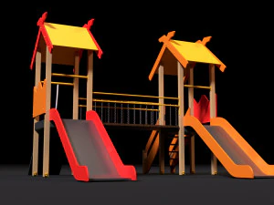 childrens game complex hills 3D Model