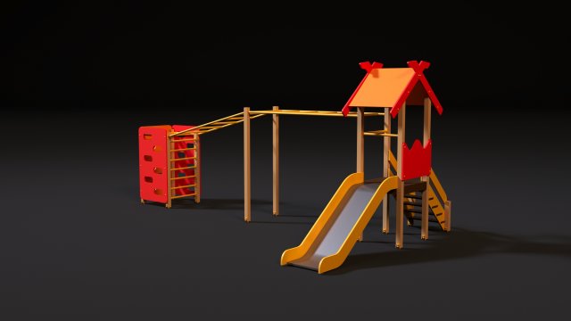 childrens game complex with a ladder 3D-Modell .c4d .max .obj .3ds .fbx .stl .blend 