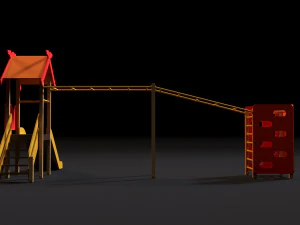 childrens game complex with a ladder 3D Model