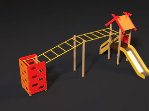 childrens game complex with a ladder 3D Model