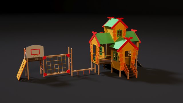childrens game complex russian hut Model 3D .c4d .max .obj .3ds .fbx .stl .blend 