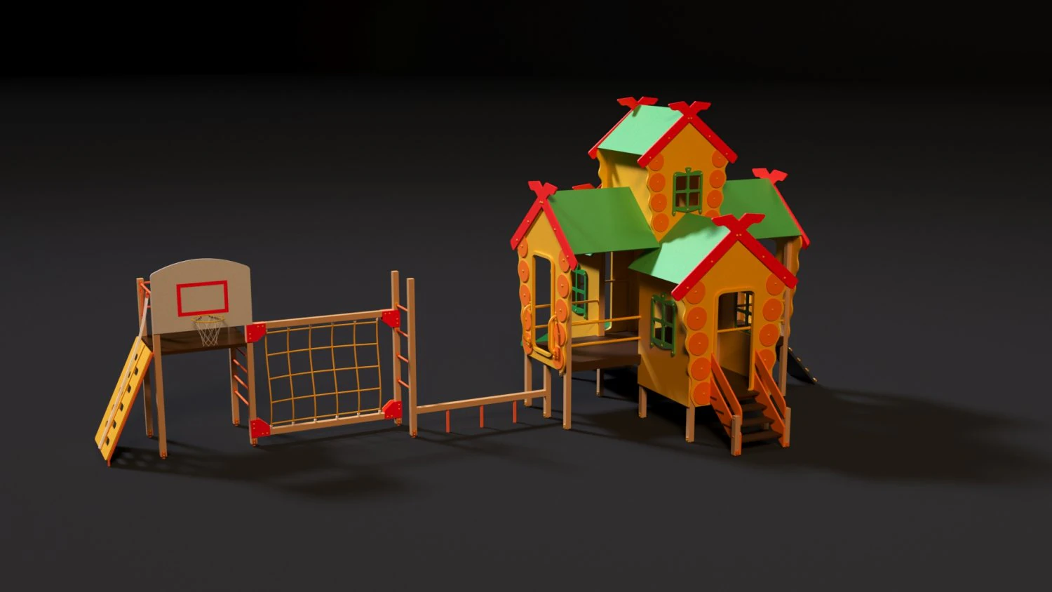 childrens game complex russian hut 3D Model .c4d .max .obj .3ds .fbx .stl .blend 