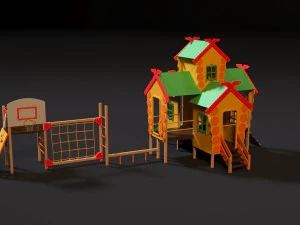 Complesso di giochi per bambini capanna russa Modello 3D