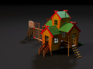 childrens game complex russian hut Model 3D