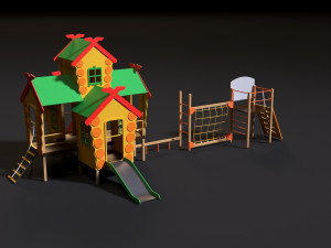 childrens game complex russian hut Model 3D
