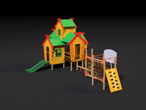 childrens game complex russian hut Model 3D
