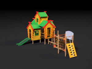 childrens game complex russian hut 3D Model