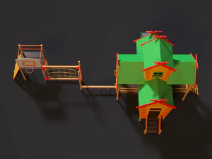 childrens game complex russian hut 3D Model